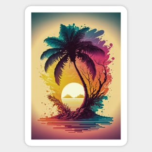 Sunset Palm Sticker